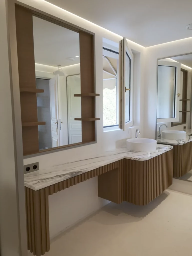 Meubles salle-de-bain/salon de coiffure - No Limit Création Bois