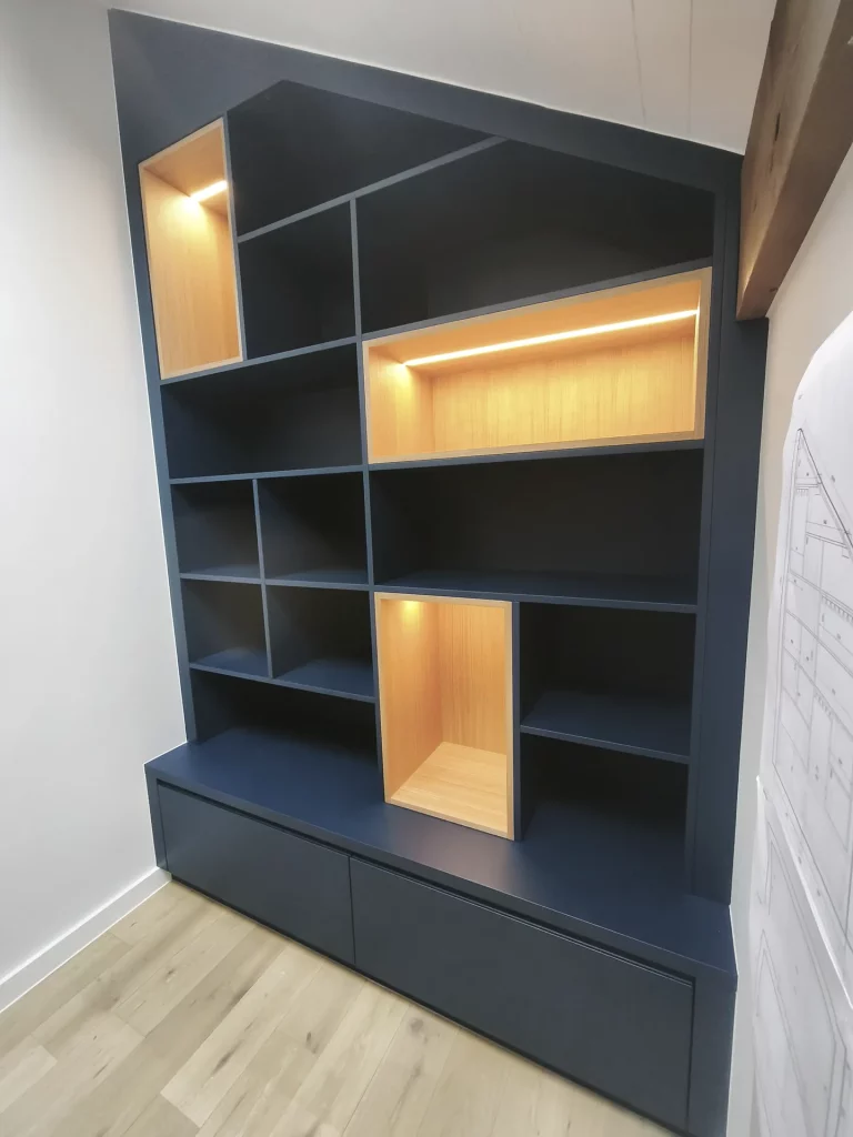 Roday-hall-d-entree-armoire-bibliotheque-Nolimit-creation-bois-01 Aménagement Hall d'entrée, armoire et bibliothèque - No Limit Creation Bois